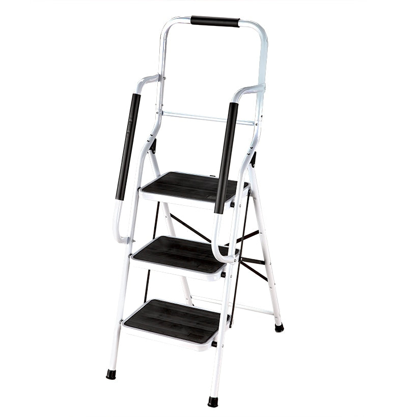 3 or 4 Step Folding Ladder with Handrails or Ladder Tool Caddy