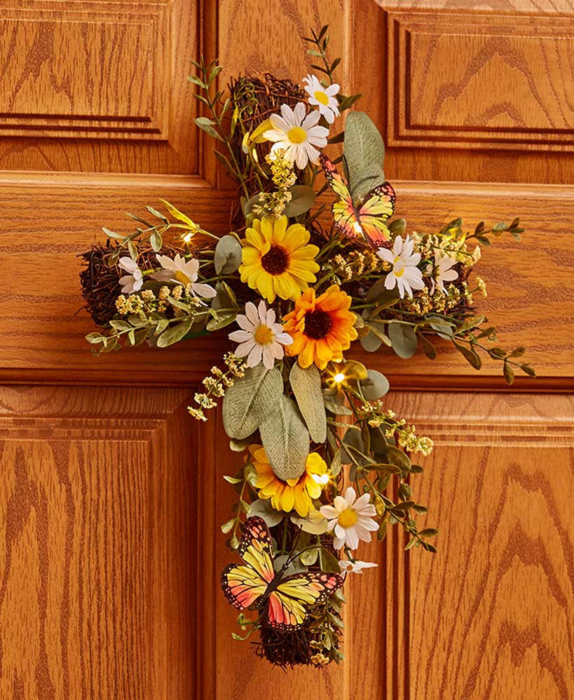 Lighted Floral Crosses