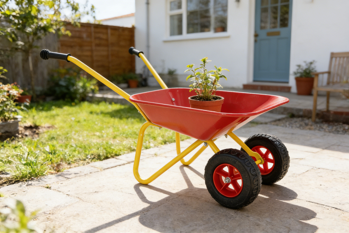 Children's metal trolley, Load-bearing capacity: 33LBS,children's heavy vehicle, metal structure two-wheeled trolley, steel pallet, can be used in gardens, loading leaves, soil, sand, etc. (red) - image 16