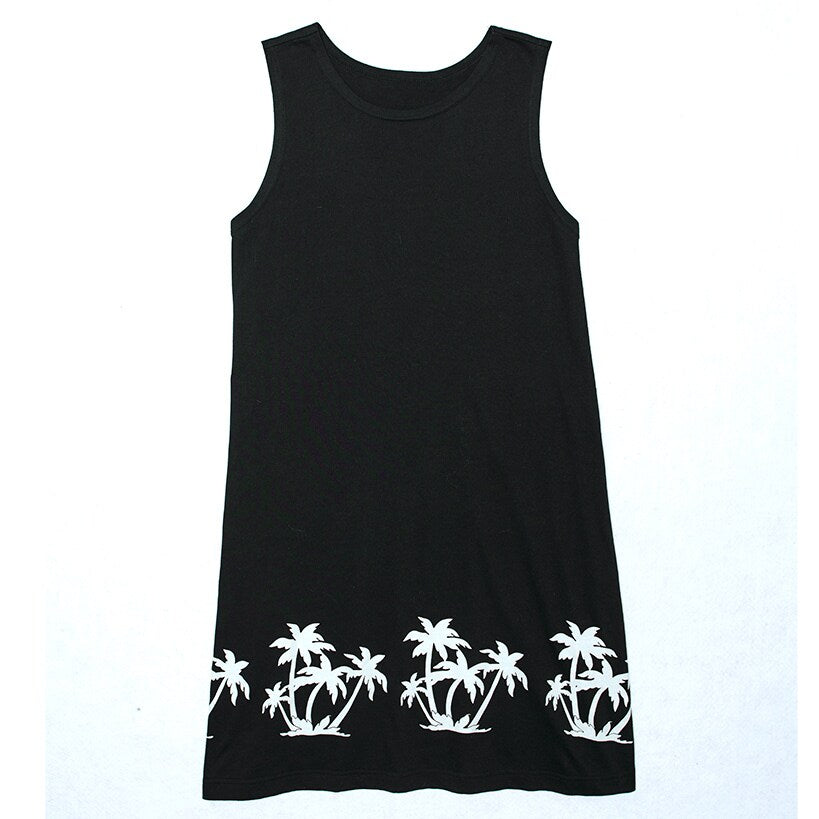 Beach-Themed Border Print Knit Dresses