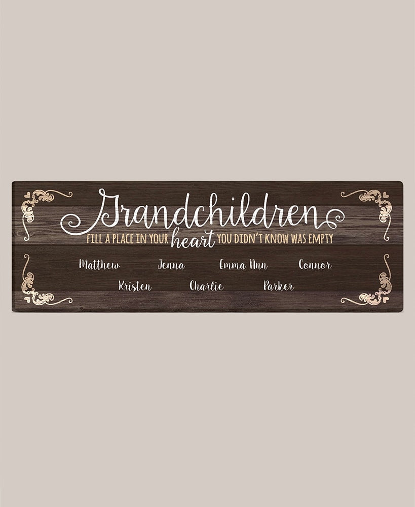 Personalized Grandchildren Canvas Art 6"x18"