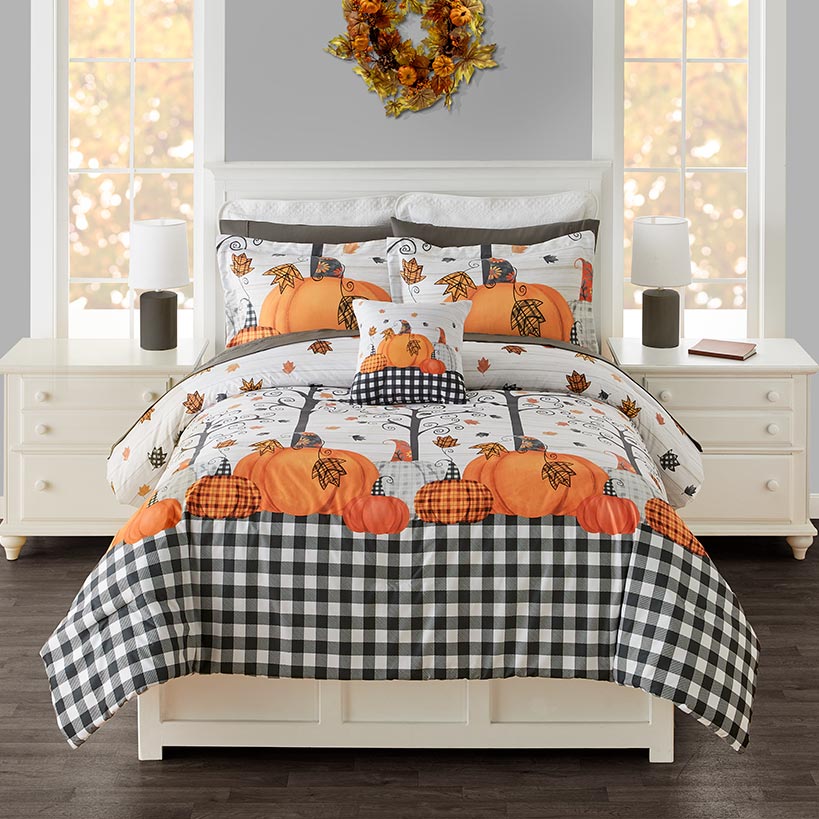 Plaid Pumpkin Bedroom Ensemble