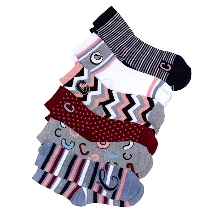 6-Pair Monogram Crew Socks