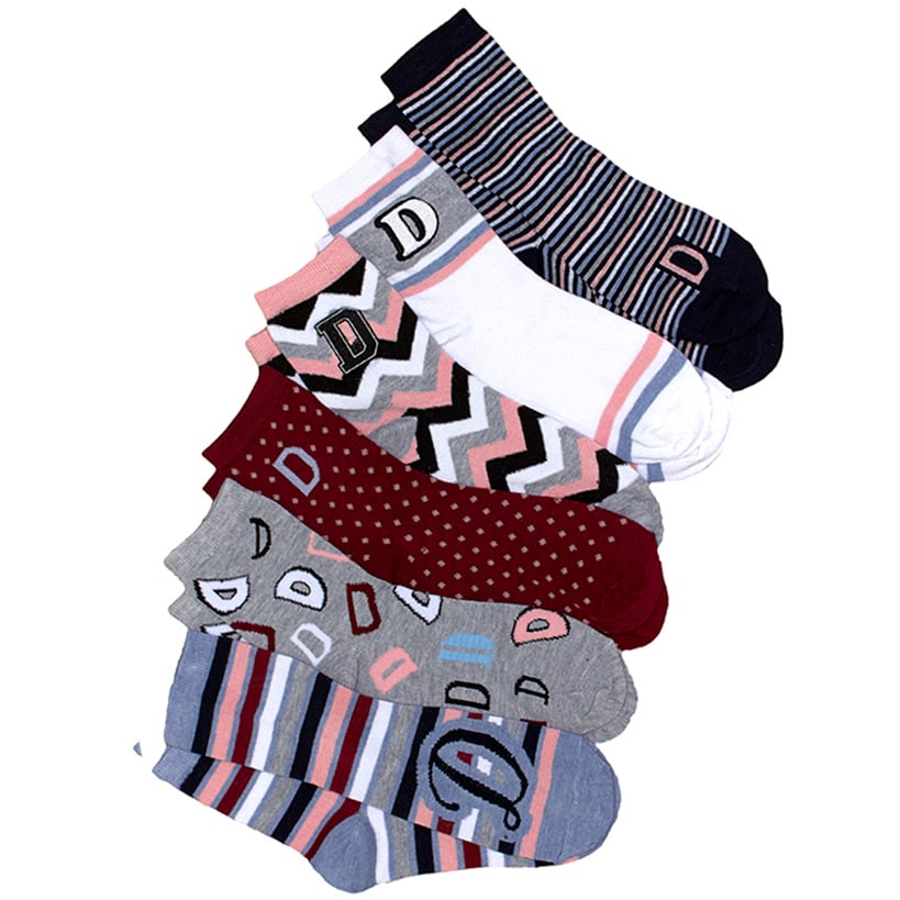 6-Pair Monogram Crew Socks