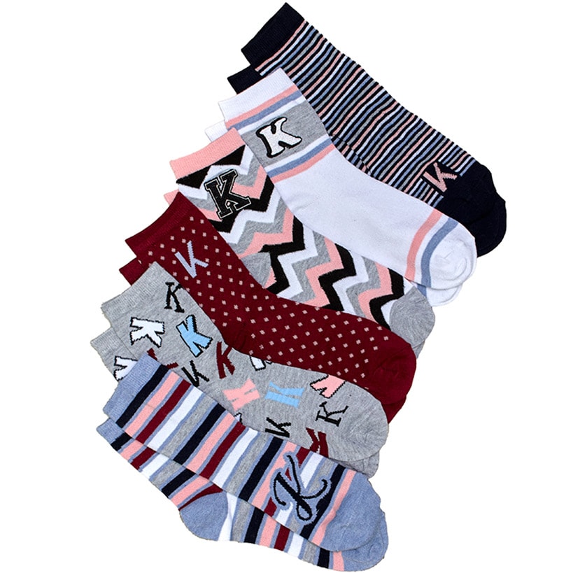 6-Pair Monogram Crew Socks