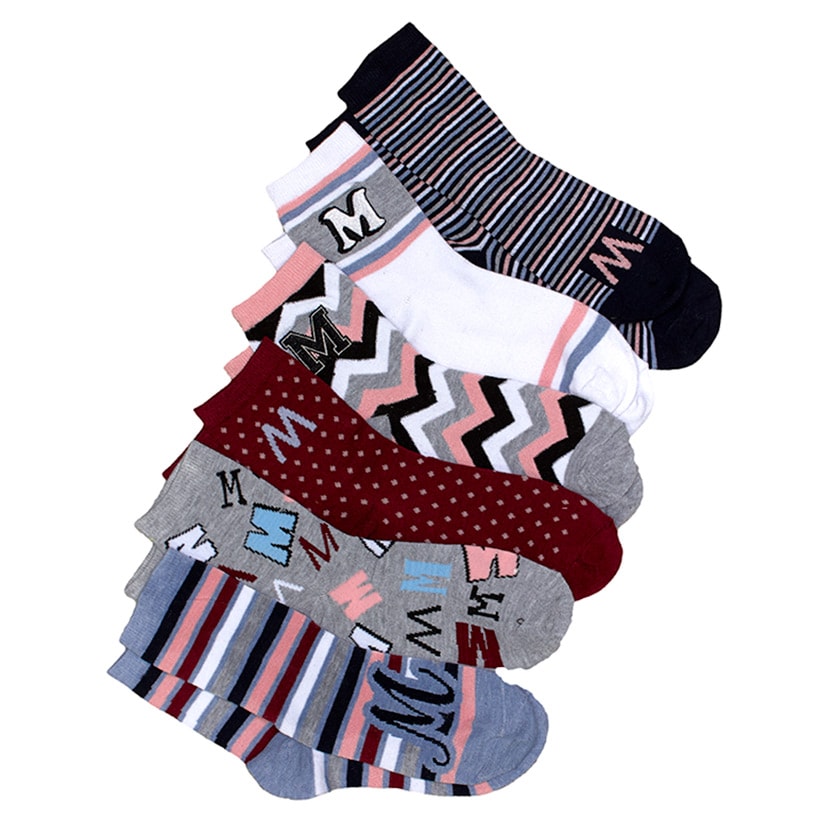 6-Pair Monogram Crew Socks