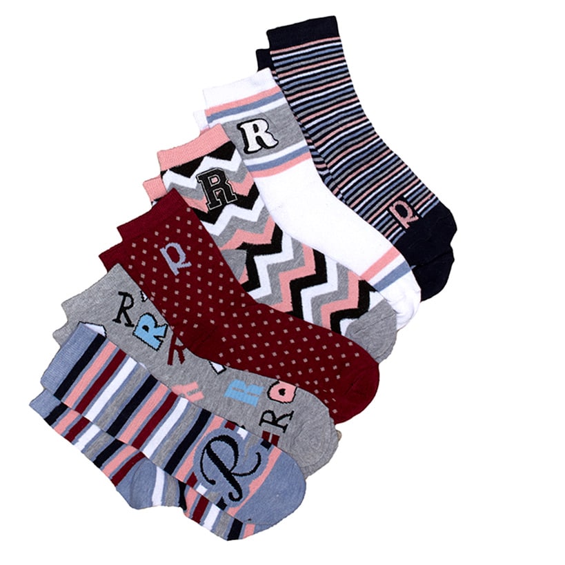6-Pair Monogram Crew Socks
