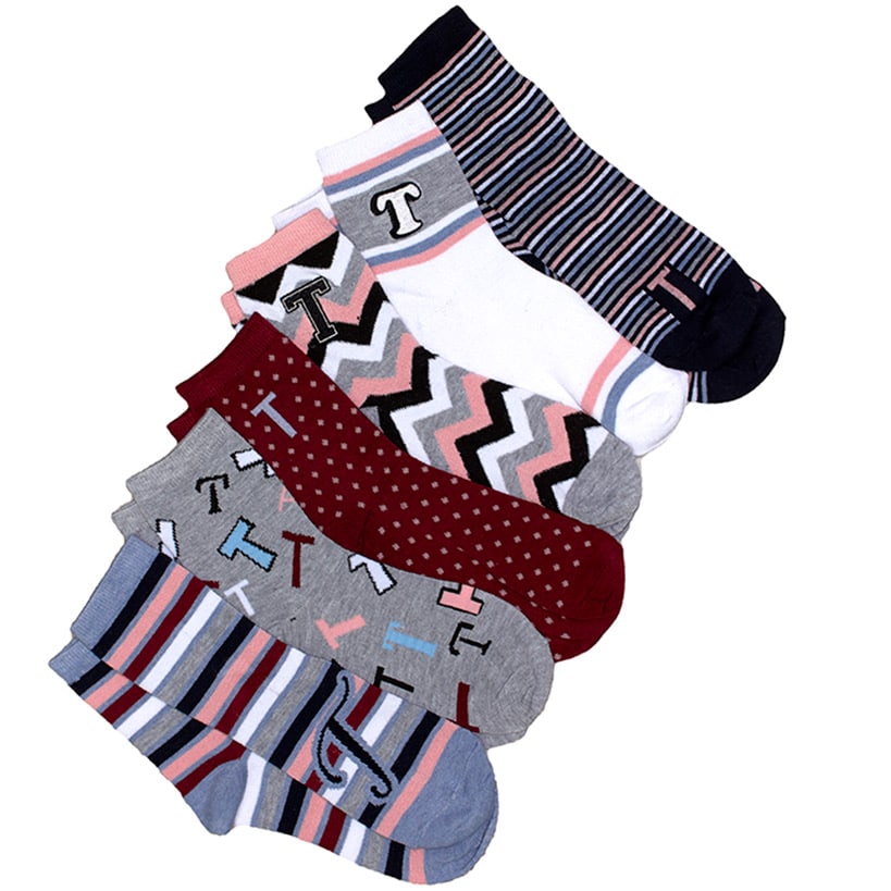 6-Pair Monogram Crew Socks