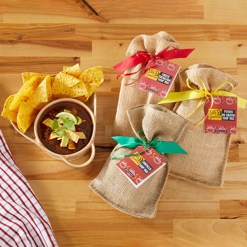 Gourmet Soup Mix in Burlap Gift Bag