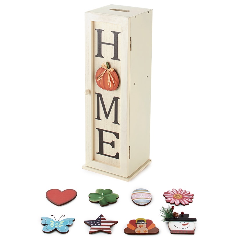 Toilet Paper Cabinet with Interchangeable Holiday Icons