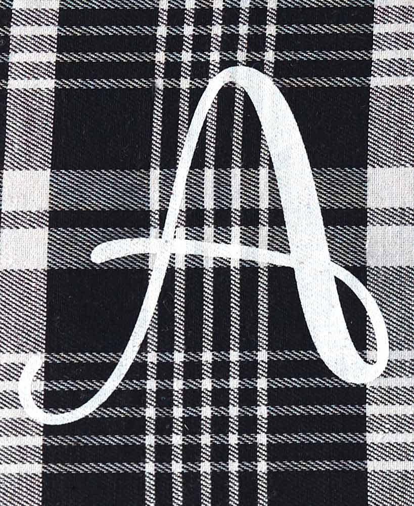 Monogram Plaid Tote Bag with Pockets - Letter A