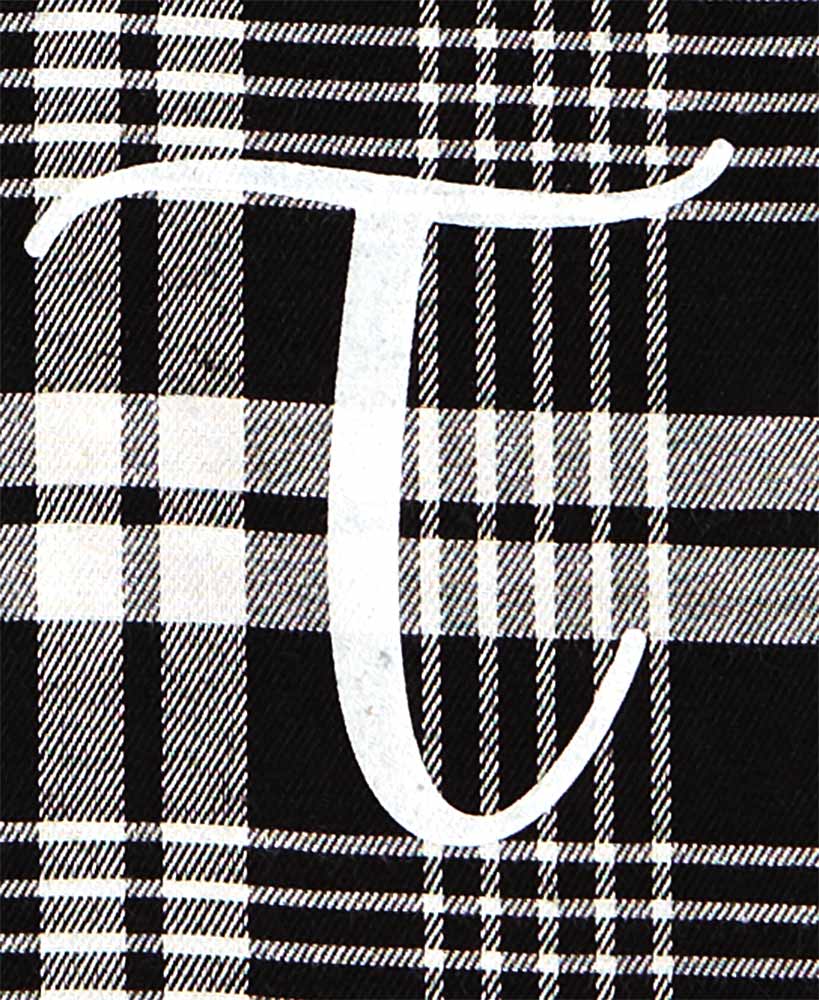 Monogram Plaid Tote Bag with Pockets