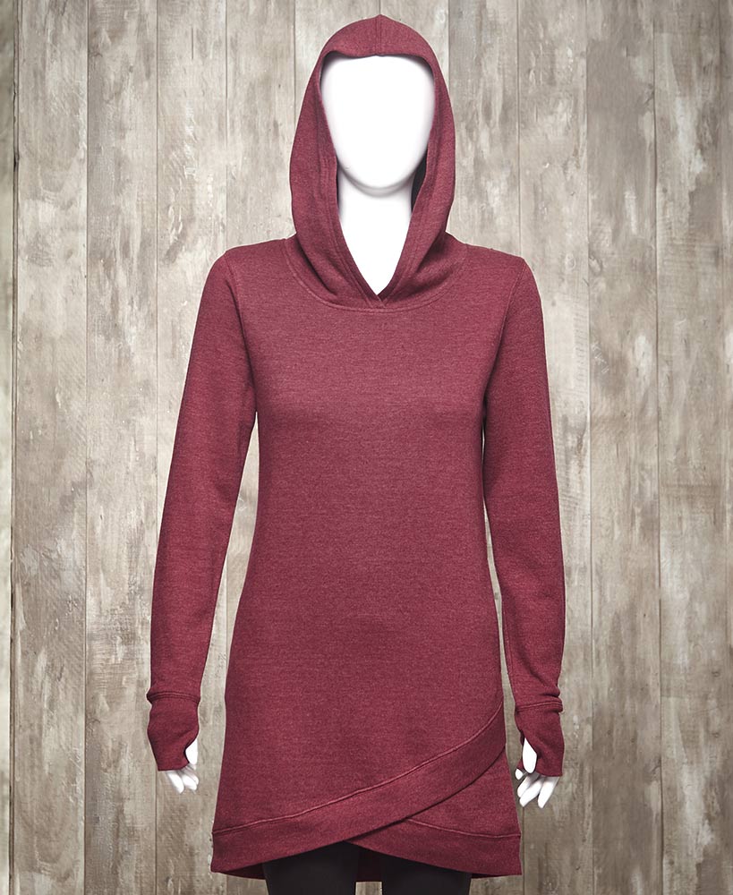 Fleece Hooded Crossover Tunics