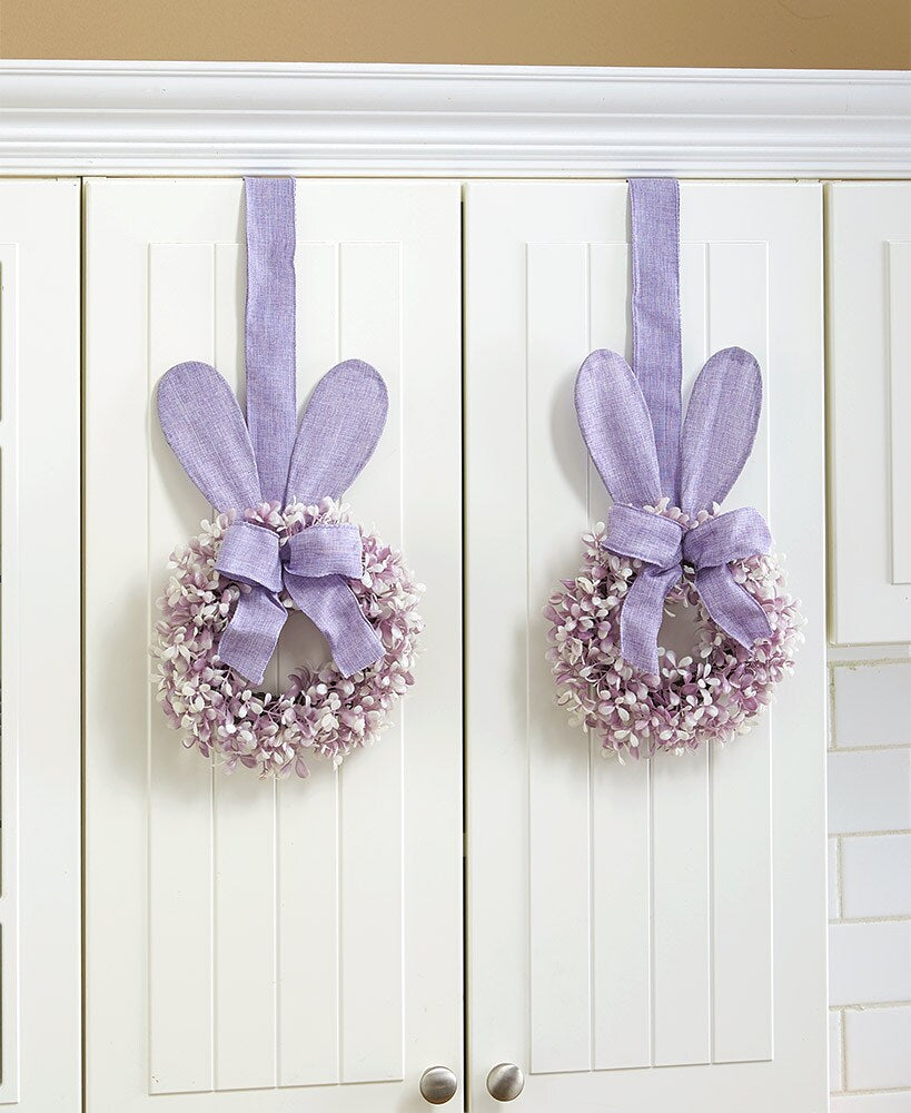 Easter Bunny Cabinet Wreath Or Flower Figure - Blue, Pink, Or Purple#select-color_purple