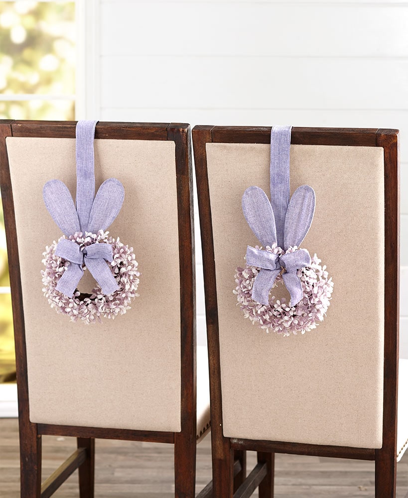 Easter Bunny Cabinet Wreath Or Flower Figure - Blue, Pink, Or Purple