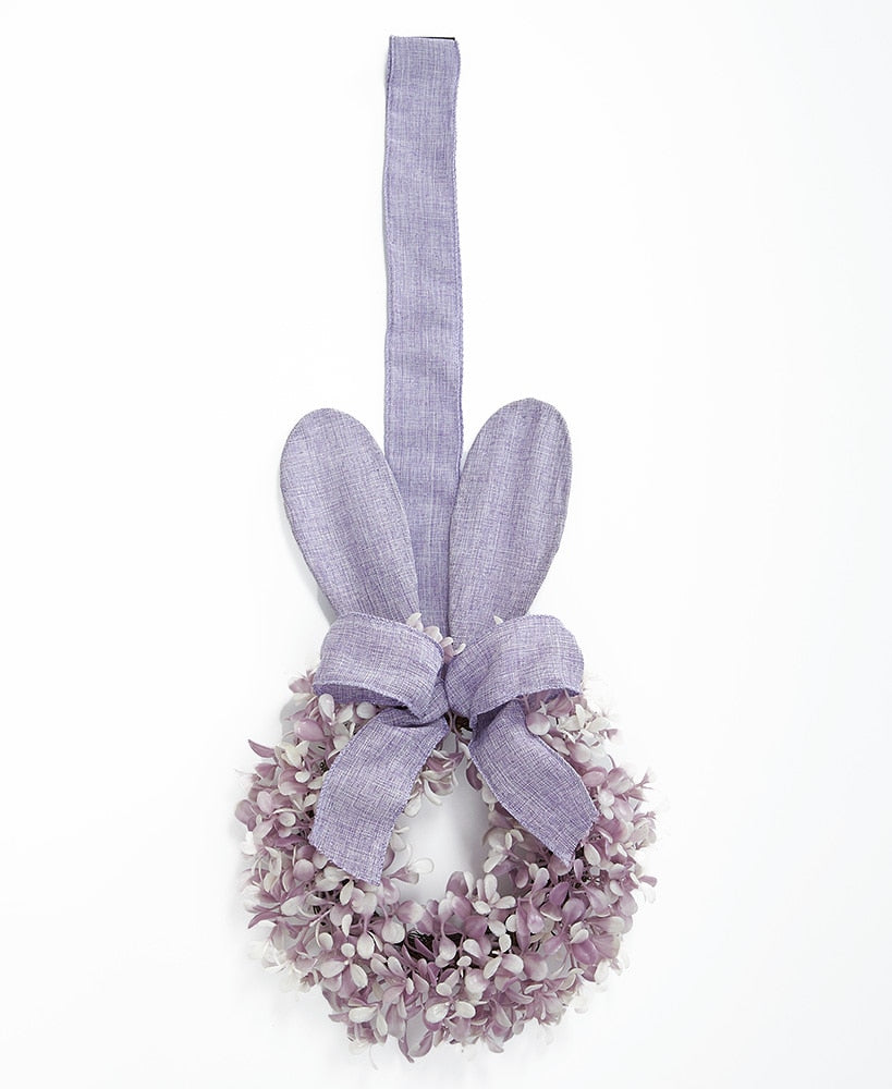 Easter Bunny Cabinet Wreath Or Flower Figure - Blue, Pink, Or Purple