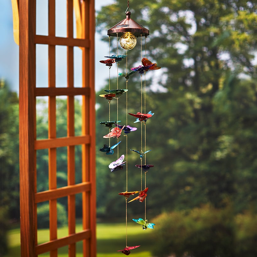 Colorful Solar Butterfly Mobile or 6 Plaques