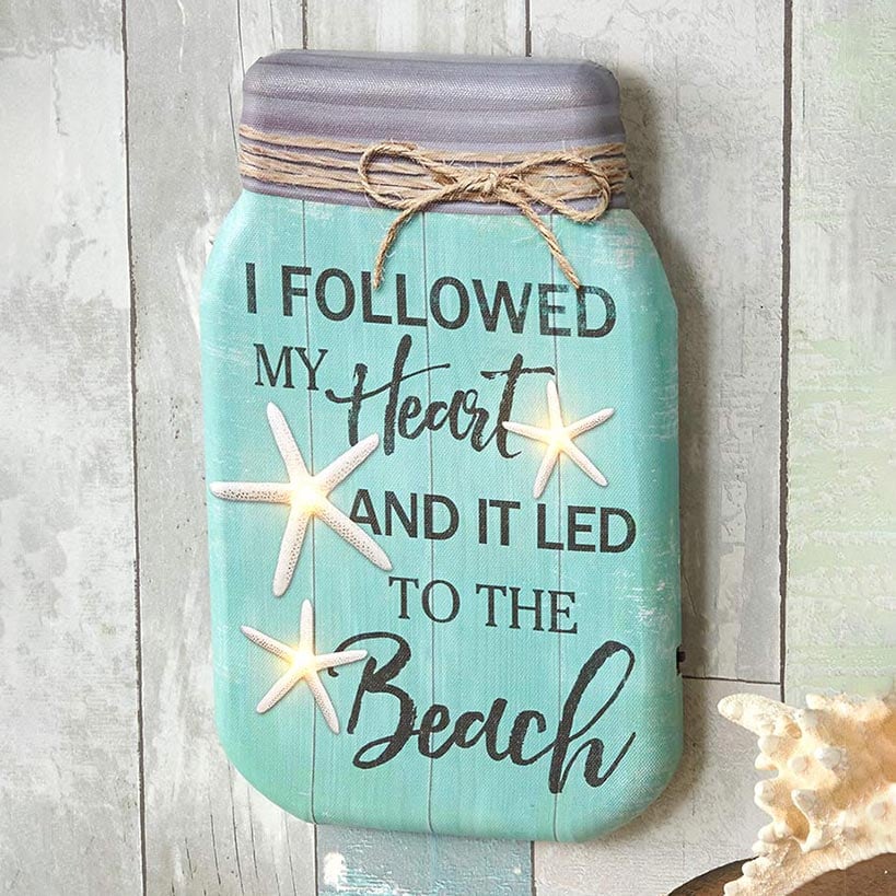 Lighted Canvas Mason Jar Wall Art