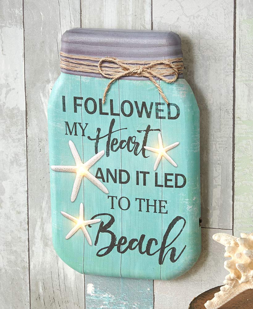 Lighted Canvas Mason Jar Wall Art