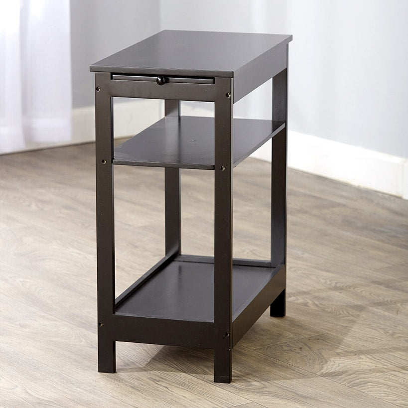 Side Table with Extension Shelf