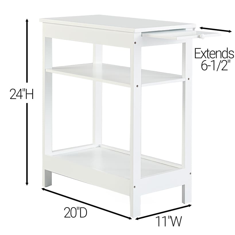 Side Table with Extension Shelf