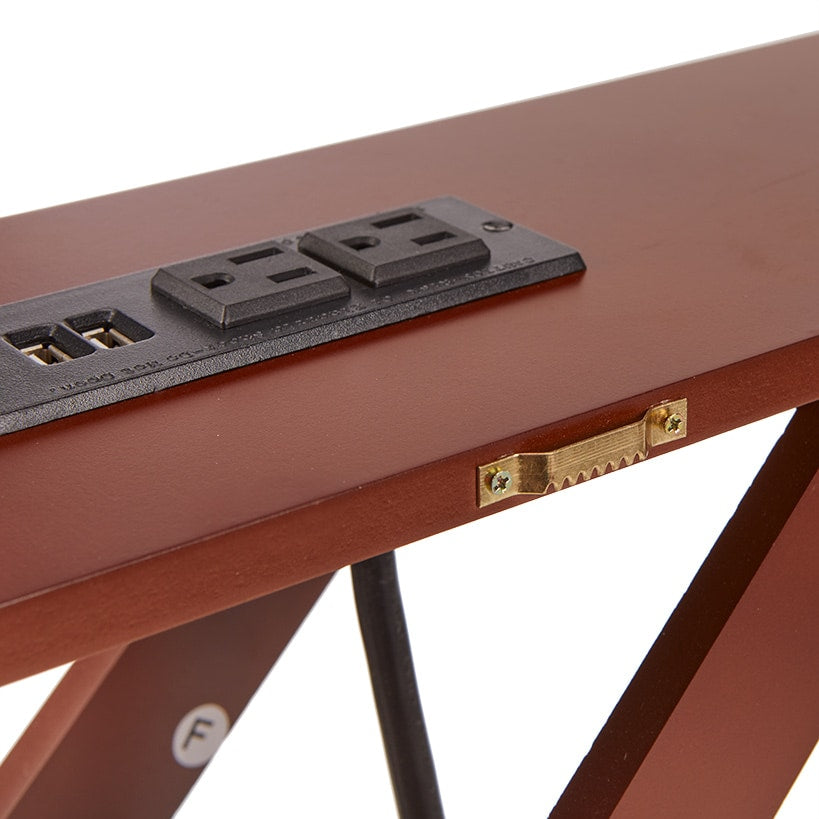 Narrow Console Table with Built in Outlet 33"H