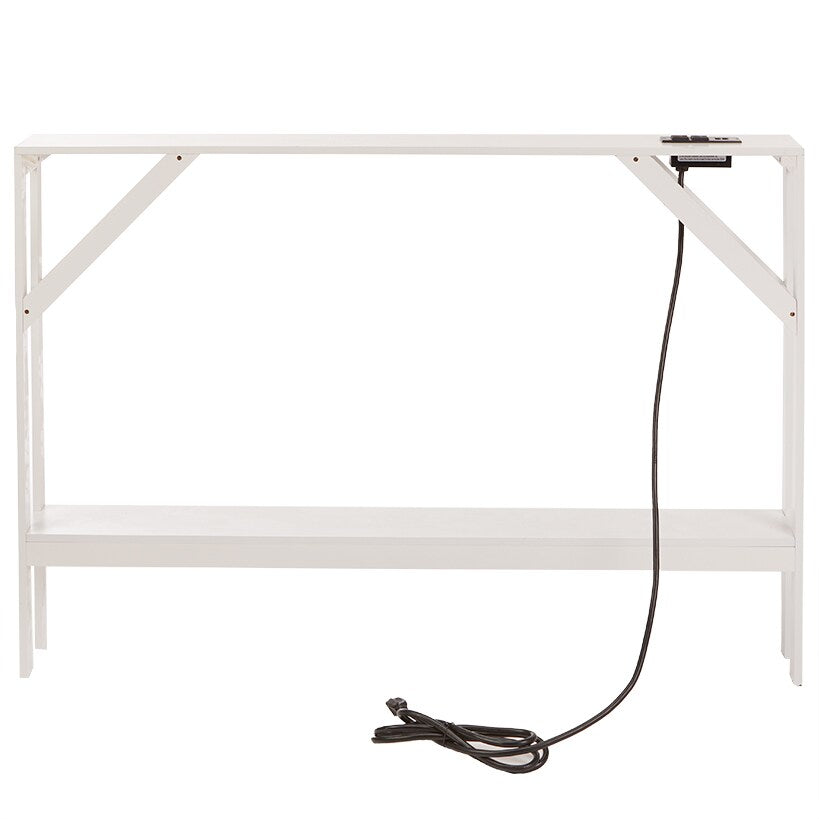 Narrow Console Table with Built in Outlet 33"H