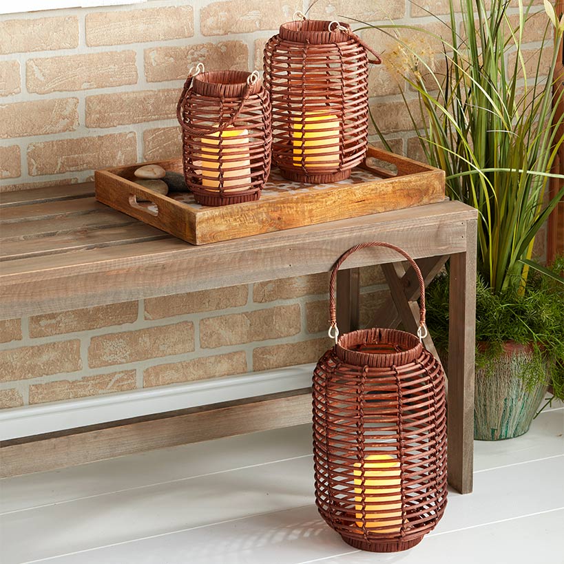 Wicker LED Candle Lanterns