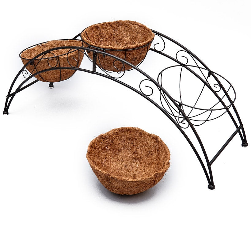 3-Pot Arched Planters with Coco Liners
