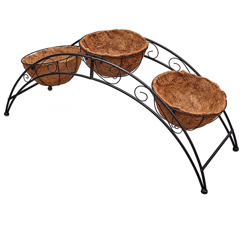 3-Pot Arched Planters with Coco Liners