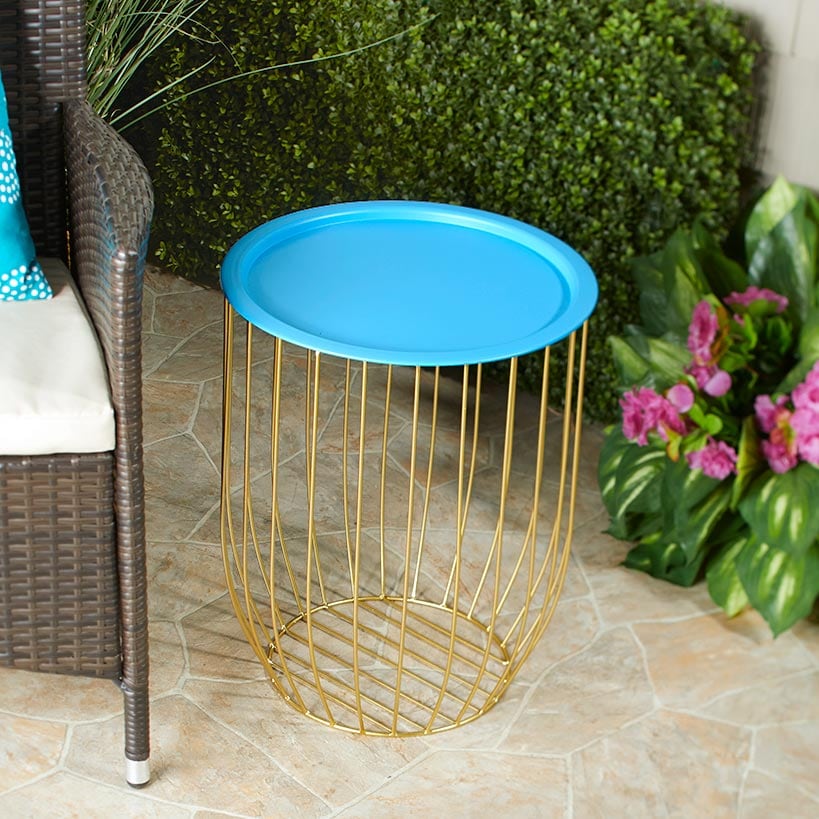 Wire Storage Side Table with Removable Tabletop#select-color_blue