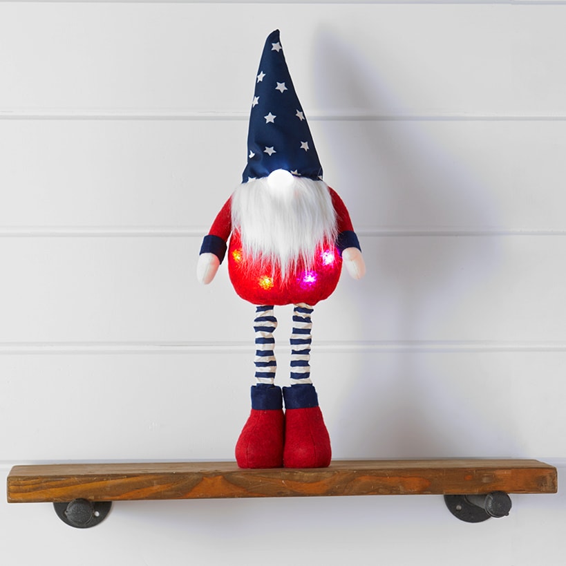 Lighted Americana Gnome