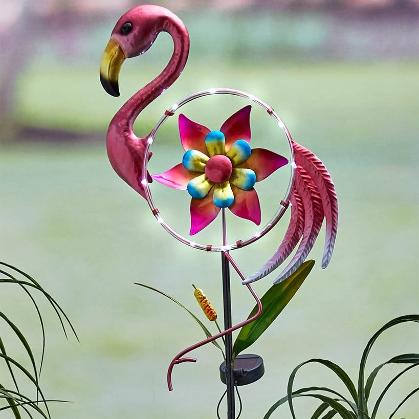 Solar-Lighted Bird Spinners
