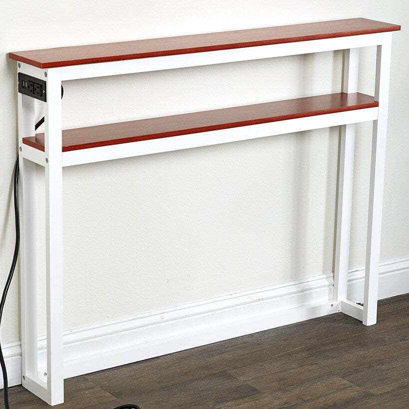 Behind-the-Sofa Long and Narrow Console Table with USB Port and Outlet