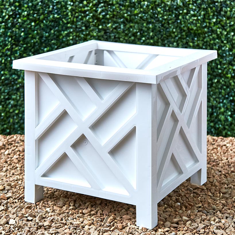 Lattice Design Chippendale Style Planter Box#select-color_white