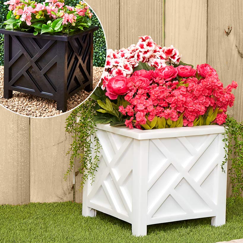 Lattice Design Chippendale Style Planter Box