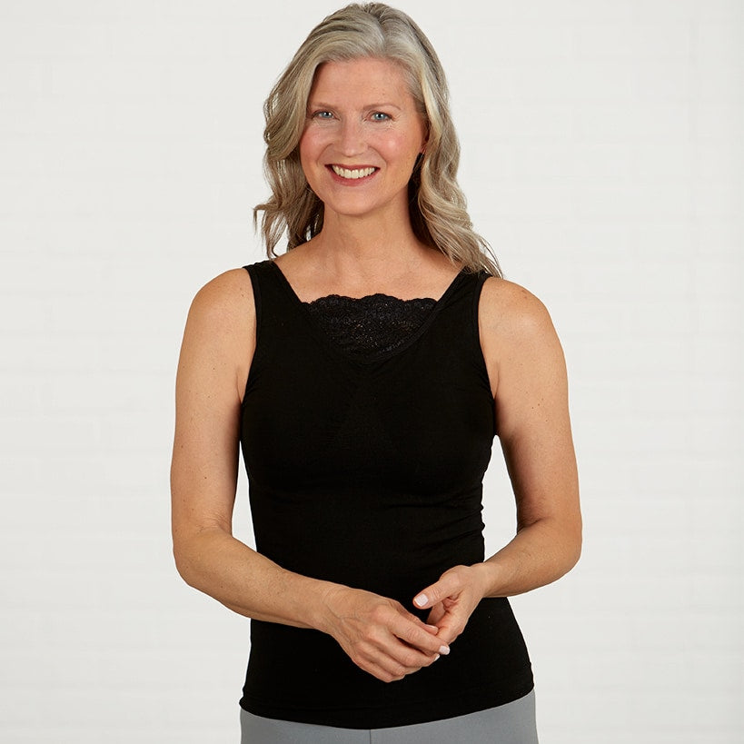 Lace Trim Slimming Tank Tops