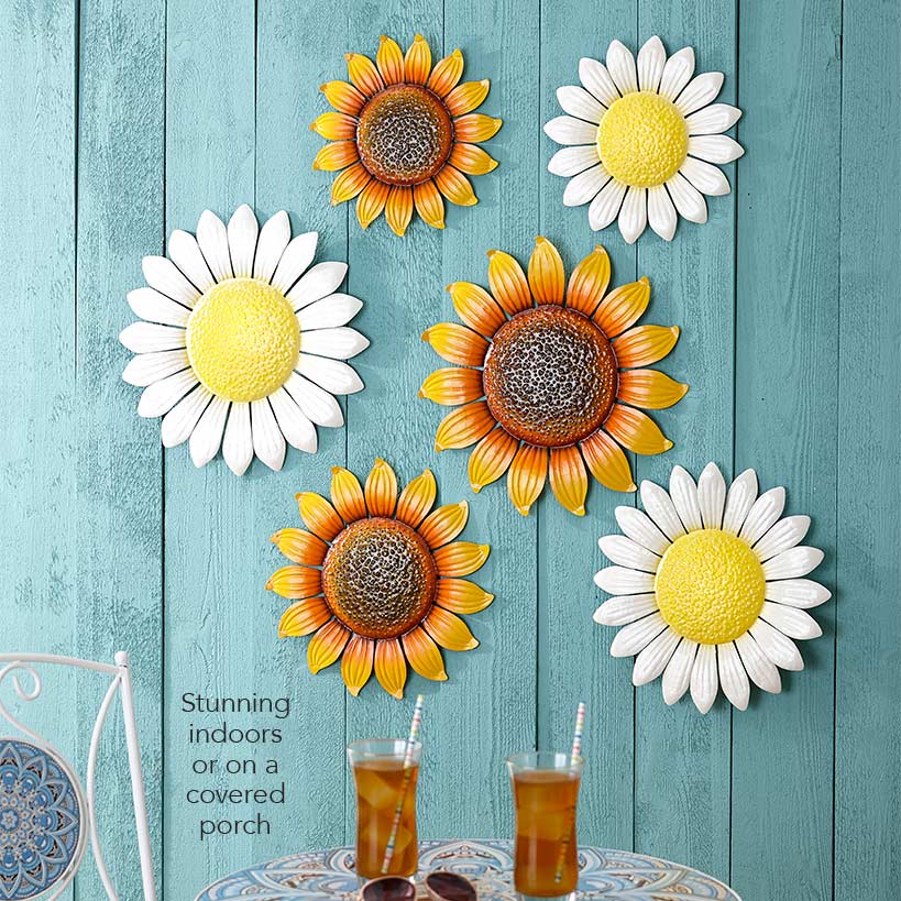 Sets of 3 Metal Wall Flowers