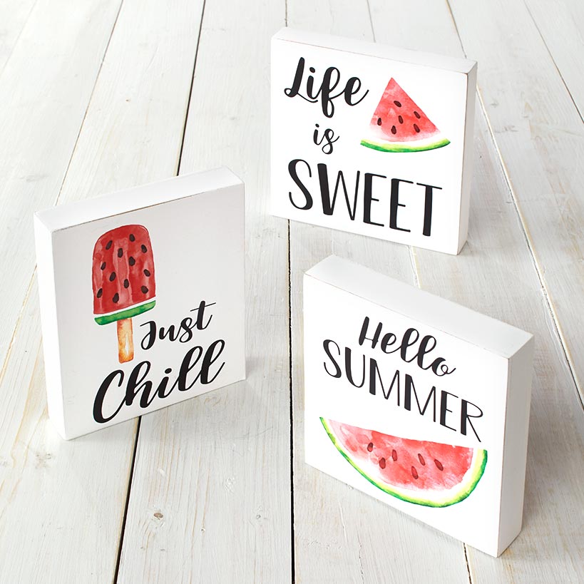 Set of 3 Summertime Watermelon Sentiments