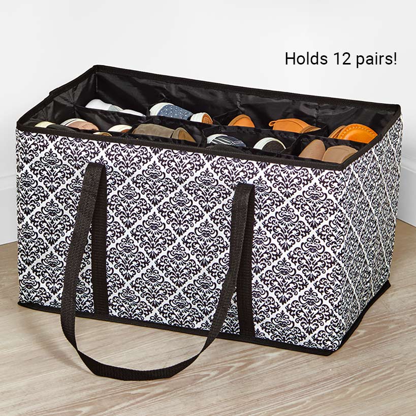 Fashionable Shoe Storage Bin - Holds 12 Pairs