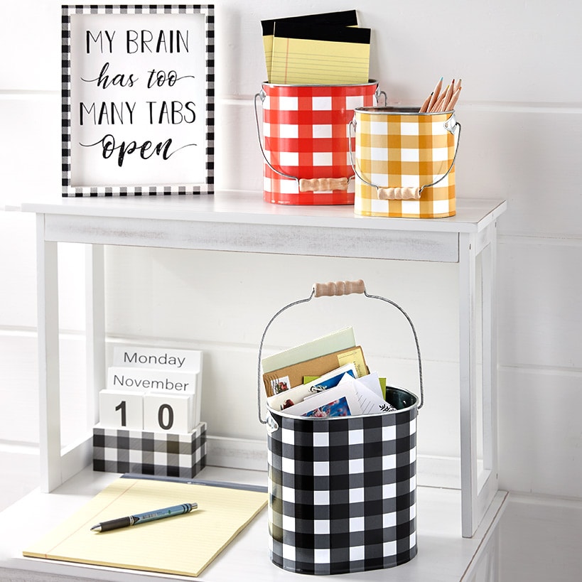 Sets of 3 Decorative Metal Buckets