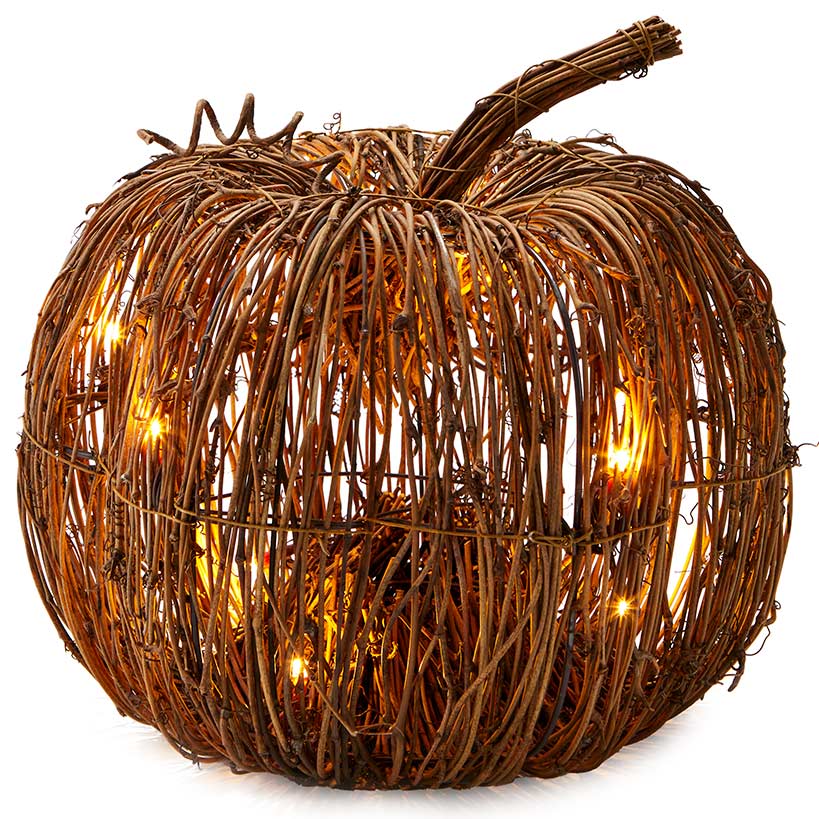 Lighted Pumpkin Grapevine Collection