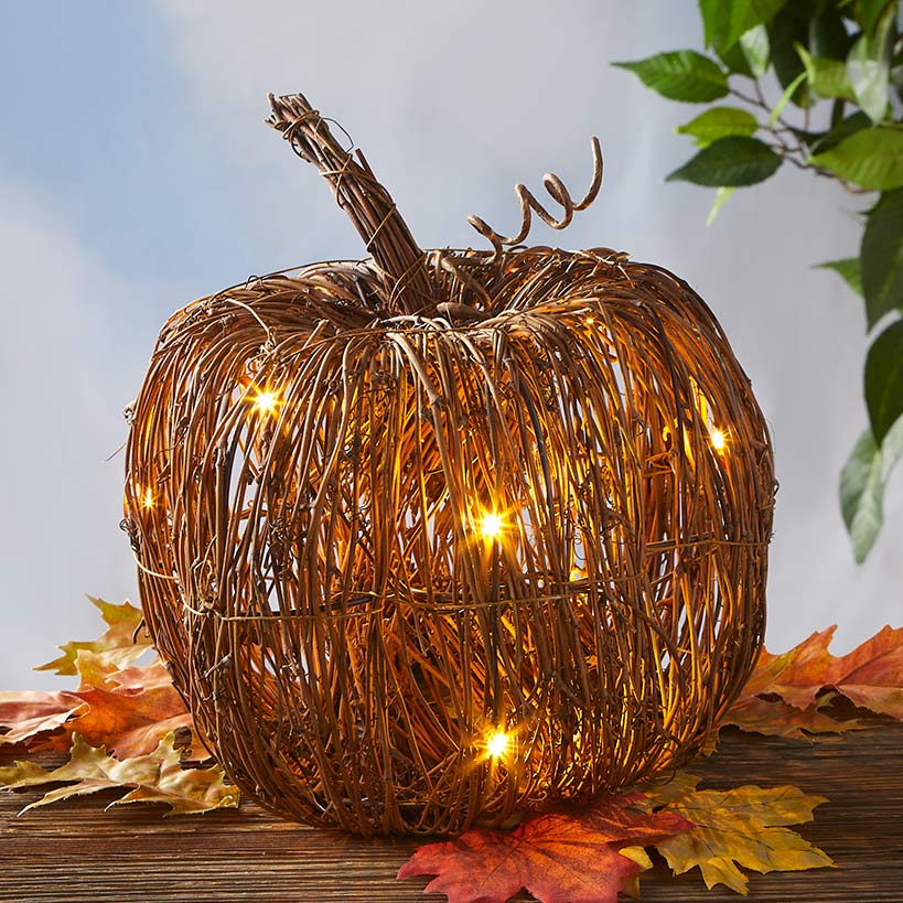 Lighted Pumpkin Grapevine Collection