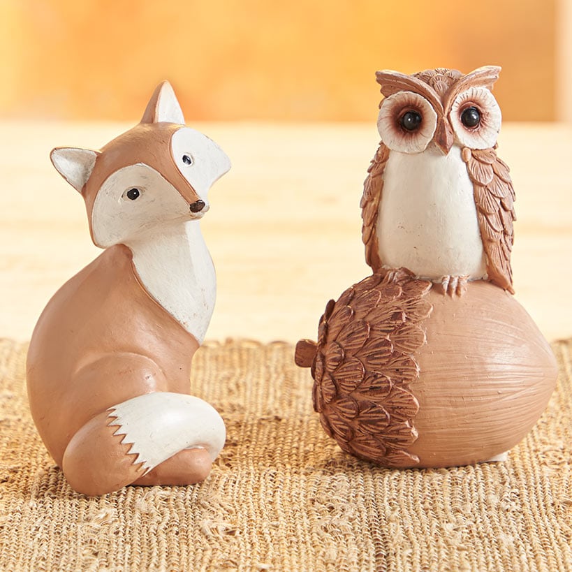 Harvest Carved-Look Figurines