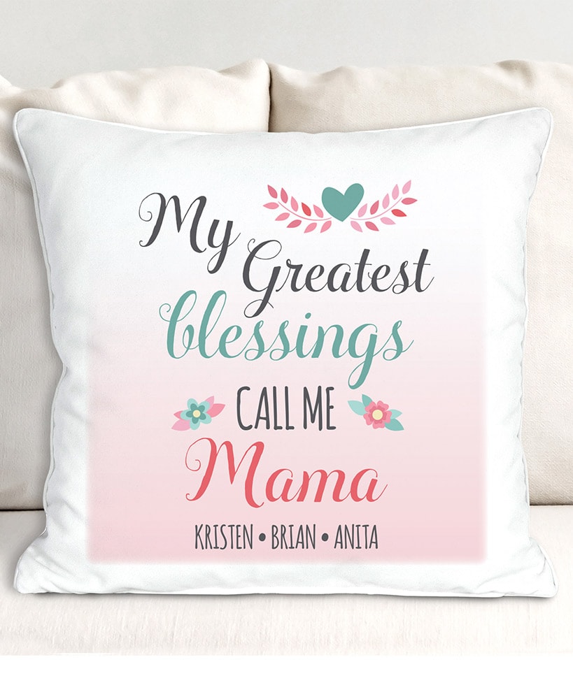 Personalized Mom Greatest Blessing Throw or Pillow