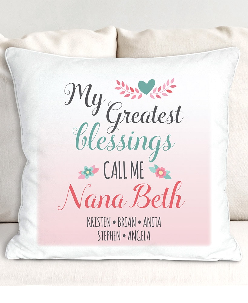 Personalized Mom Greatest Blessing Throw or Pillow
