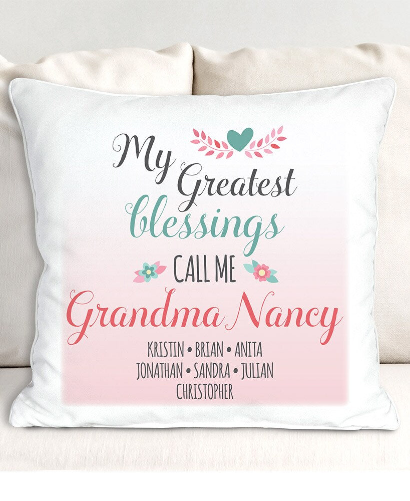 Personalized Mom Greatest Blessing Throw or Pillow