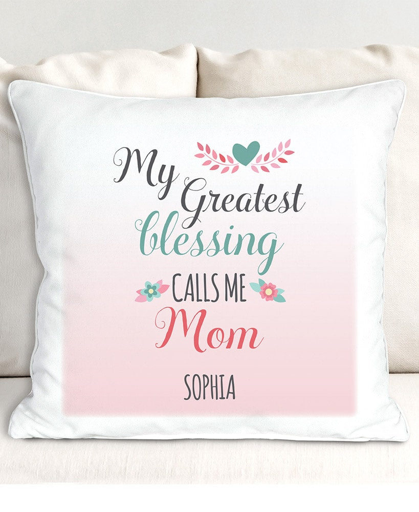 Personalized Mom Greatest Blessing Throw or Pillow