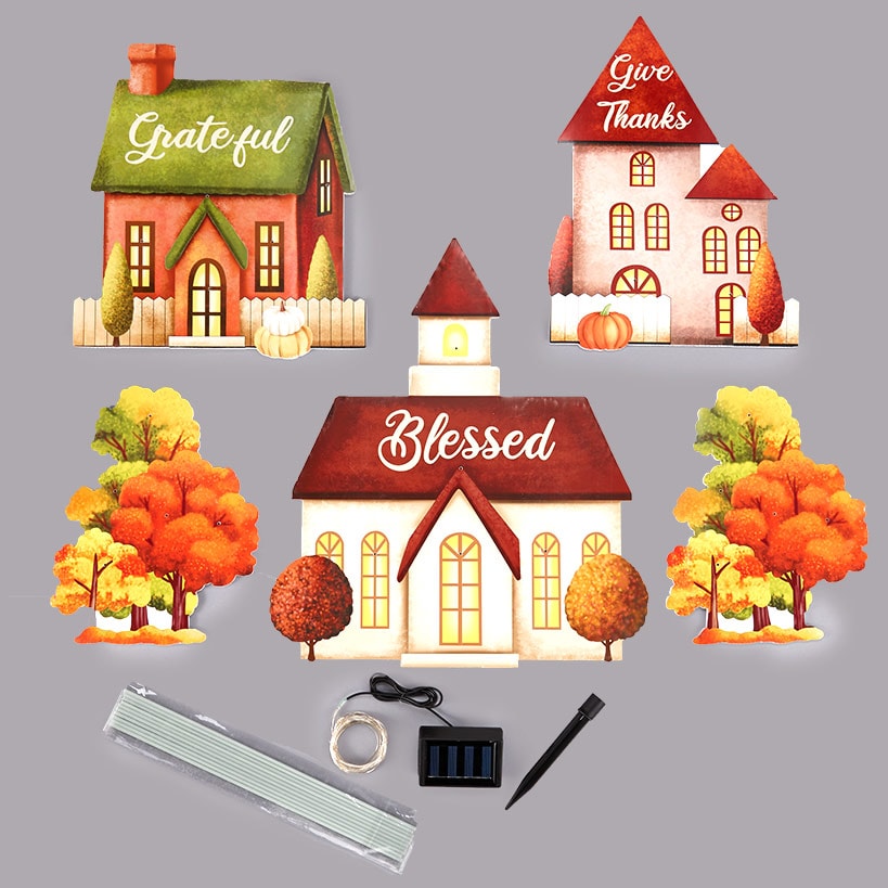 5-Pc. Lighted Village Stakes