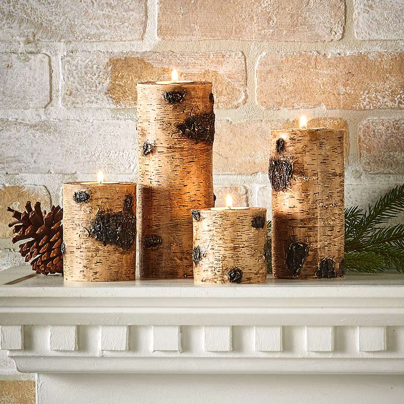 Woodland Log Tea Light Candleholders